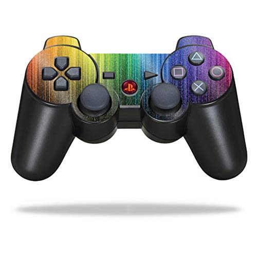 MightySkins Glossy Glitter Skin for Sony Playstation 3 PS3 Controller - Rainbow Streaks | Protective, Durable High-Gloss Glitter Finish | Easy