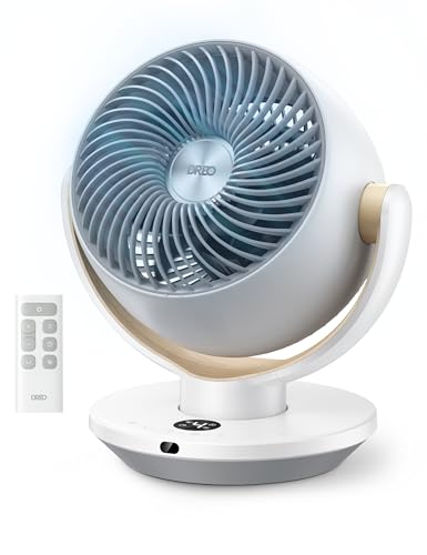 DREO Fan for Bedroom, Desk Air Circulator Fans with Remote, 11 Inch Table Fan for Whole Room, 65ft Powerful Airflow, 120° Vertical Manual and 90°