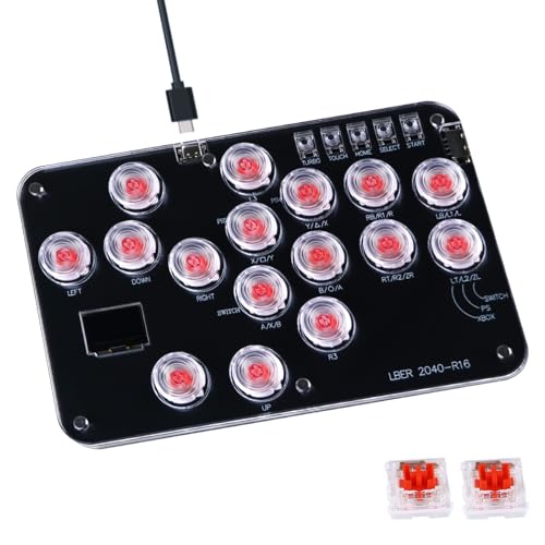 DO-CAM Leverless Controller Arcade Stick R16, Arcade Stick All-Button Controller for PC/PS3/PS4/Steam/Switch, Arcade Stick Street Fight with Turbo