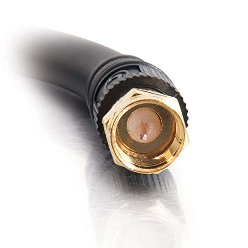 C2G 29131 Value Series F-Type RG6 Coaxial Video Cable, Black (3 Feet, 0.91 Meters)