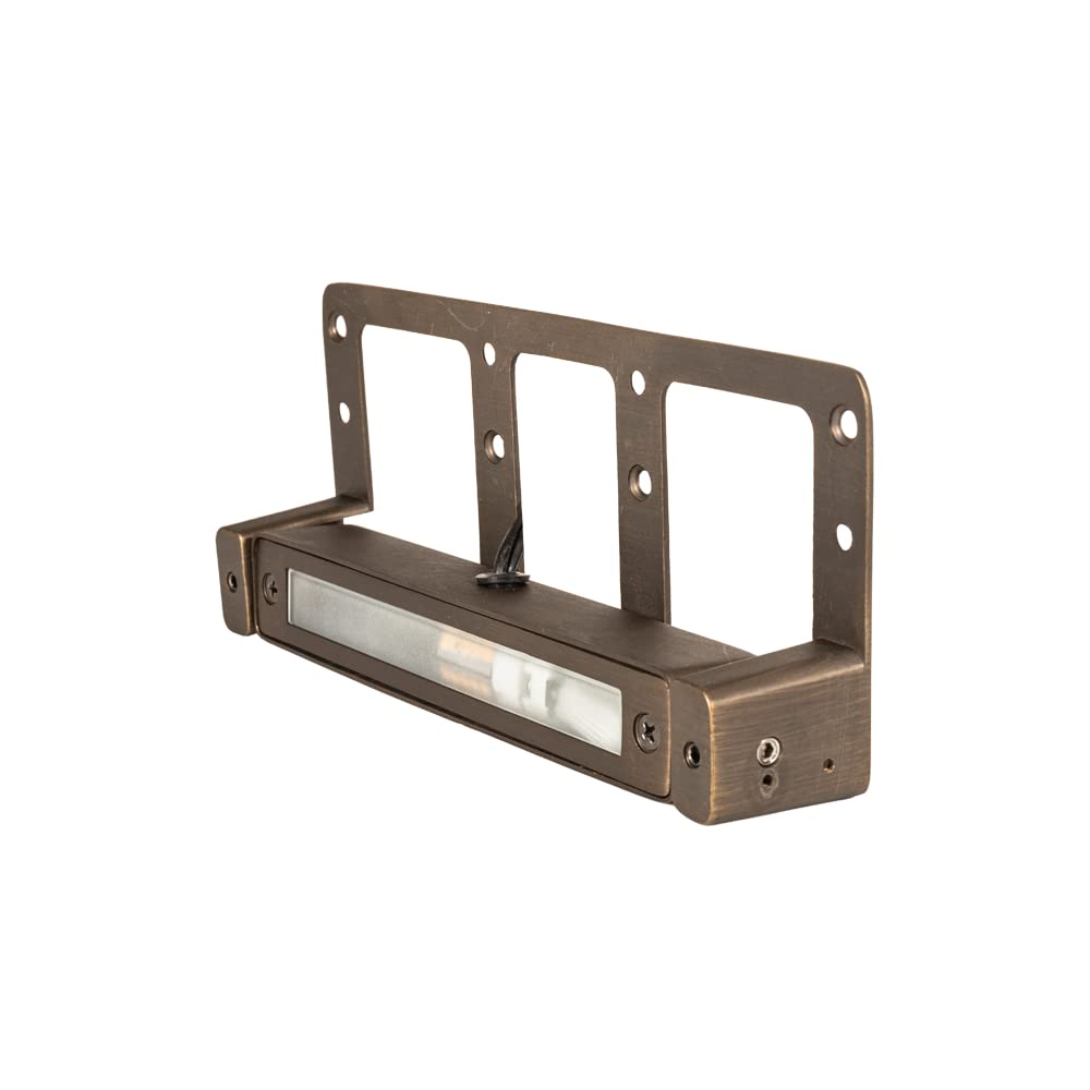 VOLT 12V G2 Rotatable/Pivoting Brass Hardscape Light (Bronze) with 25-Foot Lead Wire for Low Voltage Outdoor Step, Deck, Masonry & Wall Lighting