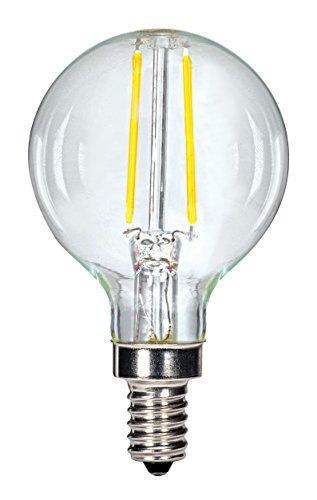 Satco 2.5 watt G16.5 LED; Clear; Candelabra Base; 2700K; 200 lumens; 120 Volts
