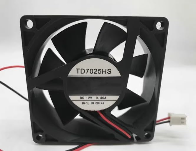 TD7025HS DC 12V 0.40A 70x70x25mm 7cm 2-Wire Cooling Fan