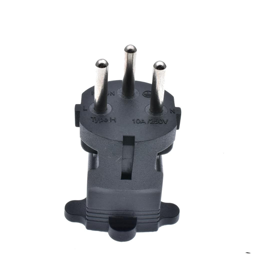 Tekit Israel US Plug Adapter Power Converter,USA NEMA 5-15R Female Receptacle to Israel Male Electrical Adapter,Israel to US 3 Prong Strandard NEMA…