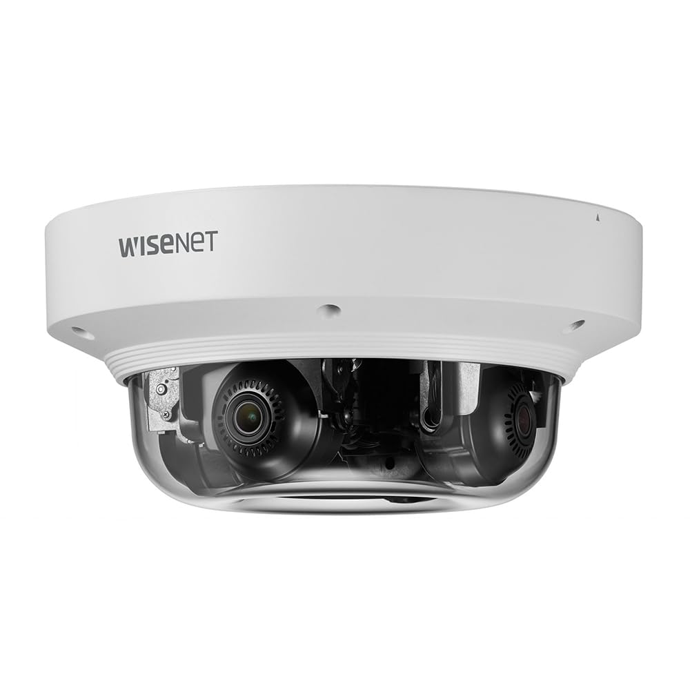 Hanwha Techwin PNM-9084QZ 8MP (2MP x 4) Network Vandal Outdoor Multi-Sensor Multi-Directional Dome Camera, Motorized vari-Focal 3.0~6mm (FOV: 107? ~