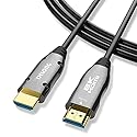 DELONG Fiber HDMI 2.1 Cable 100ft - 8K@60Hz, 4K@120Hz, 48Gbps, eARC Compatible With PS5, Xbox, RTX 3080 3090, Roku, 8K TV - Black