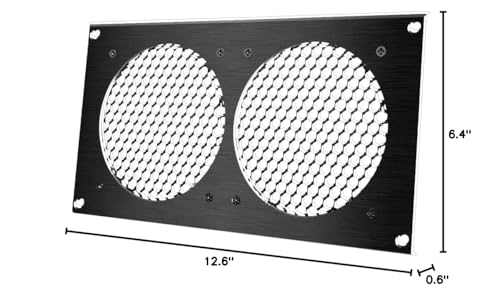 AC Infinity Ventilation Grille, for PC Computer AV Electronic Cabinets, Also mounts Two 120mm Fans