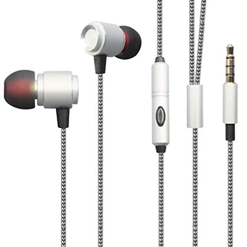 Wired Earphones Hi-Fi Sound Headphones Handsfree Mic for Moto G5S Plus, Headset Metal Earbuds in-Ear Earpieces Microphone Compatible with Motorola…