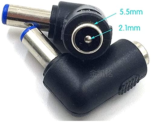 Longdex 4pcs 90 Degree 5.52.1 Mm Male Jack to 5.52.1MM Female Plug Right Angle L Shaped DC Power Connector Adapter for Laptop