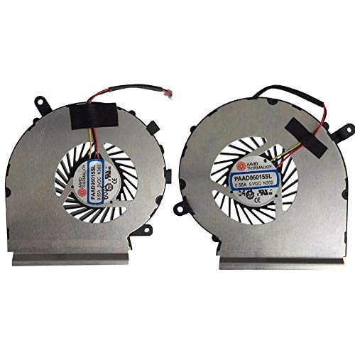 Z-One Laptop Fan Replacement for MSI GE62 GE72 PE60 PE70 GL62 GL72 Series, 2 Fans, PAAD06015SL N302, 3-Wire, 25 dB(A), Forced Air Cooling