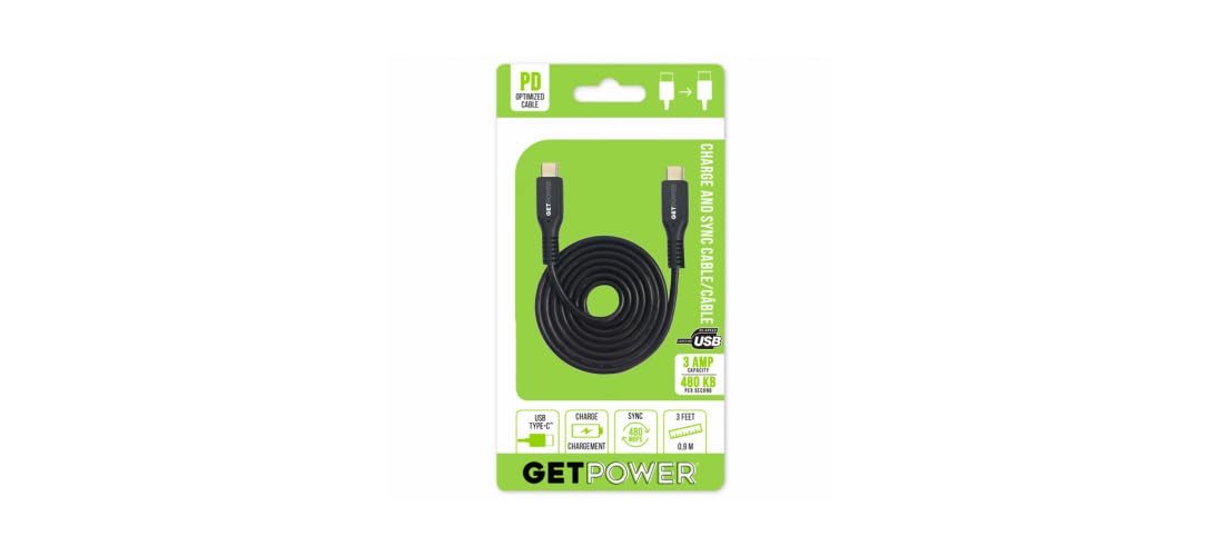 ARIES MFG GP-USBC-USBC 3' USB-C to USB-C Cable - Quantity 1