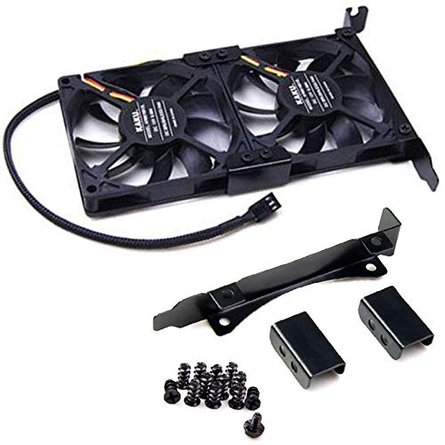 Dual Fans Mount Rack PCI Slot Bracket for Video Card 2x8cm/thickness 15mm Fans