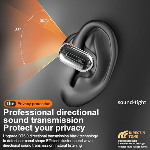 Bitstik Open-Ear Wireless Headphones Bluetooth Earbuds LED Power Display Charging Case Ear Buds Earhook Over-Ear Earphones for Workout Sports TV…