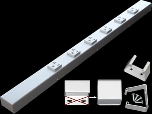 24” Hardwired Power Strip (NO Power Cord), 6 (NEMA 5-20R) Vertical Outlets (NOT Tamper Resistant), NO Ears (Without mounting tabs on Both Ends), 20