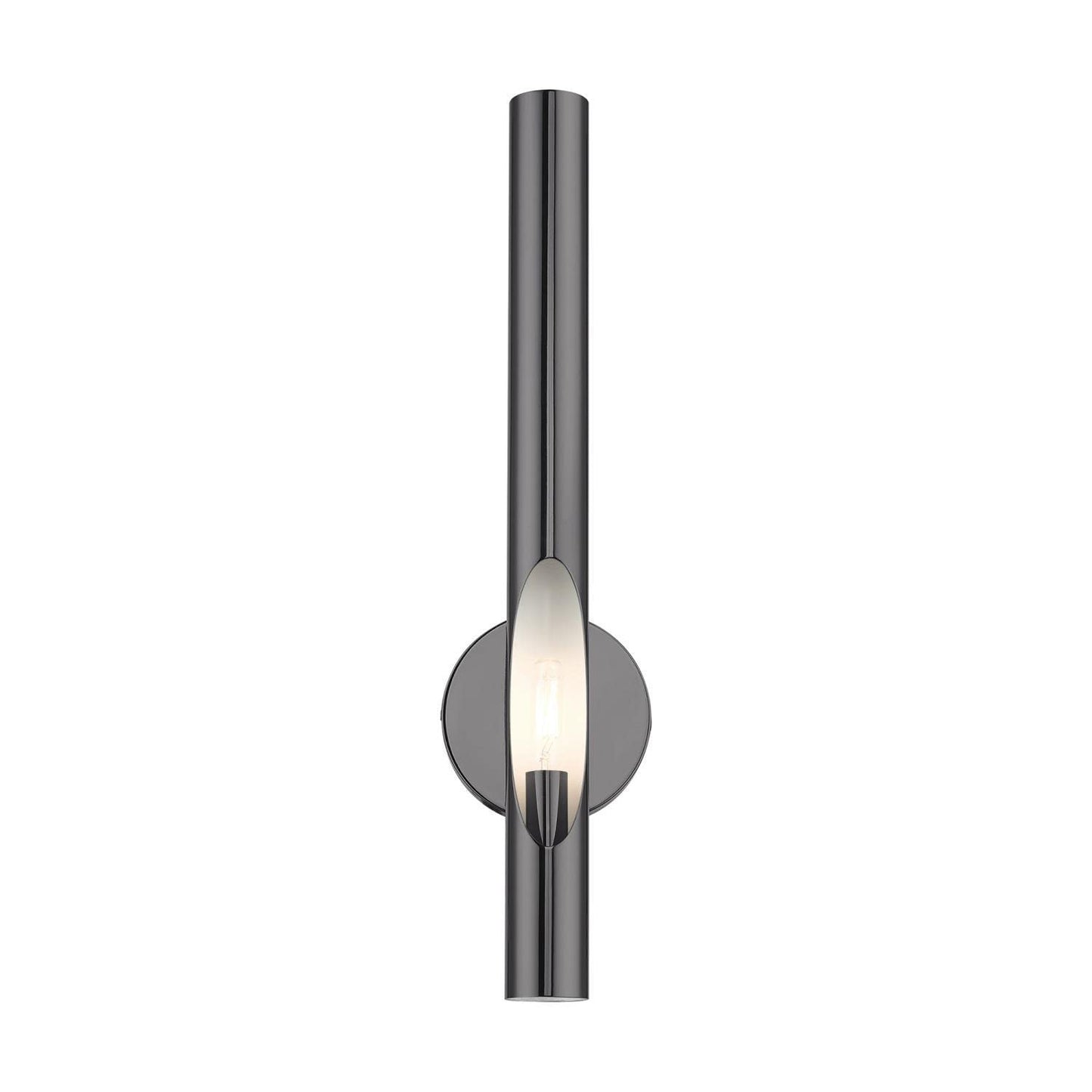 Livex Lighting Acra 1 Light Wall Sconce Black Chrome Finish, 5.13 x 22