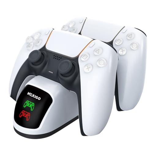 NexiGo Enhanced PS5 Controller Charger, Dual Charing Station with LED Indicator, High Speed, Fast Charging Dock for PlayStation 5 DualSense