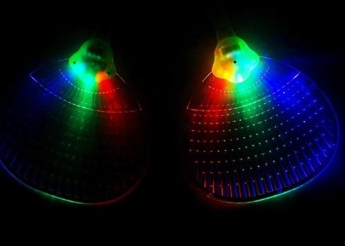Flashing Panda LED Light-Up Flashing Multi-Color Flat Hand Fan