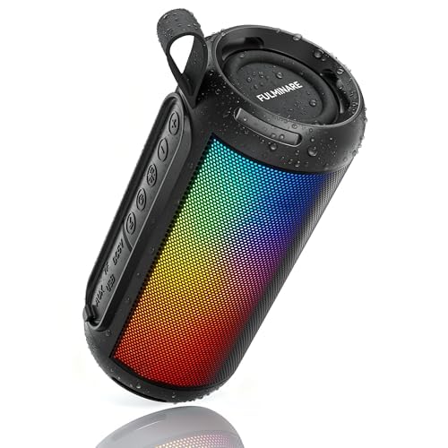 FULMINARE Bluetooth Speaker Wireless TWS Pairing 26W HD Loud Stereo Portable Bluetooth Speakers 6.0 with 16H Playtime, RGB LED Light, IPX5 Waterproof