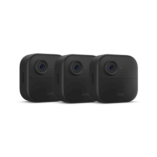 Blink Outdoor 4 - Wireless smart security camera, two-year battery, 1080p HD day and infrared night live view, two-way talk - 3 camera system