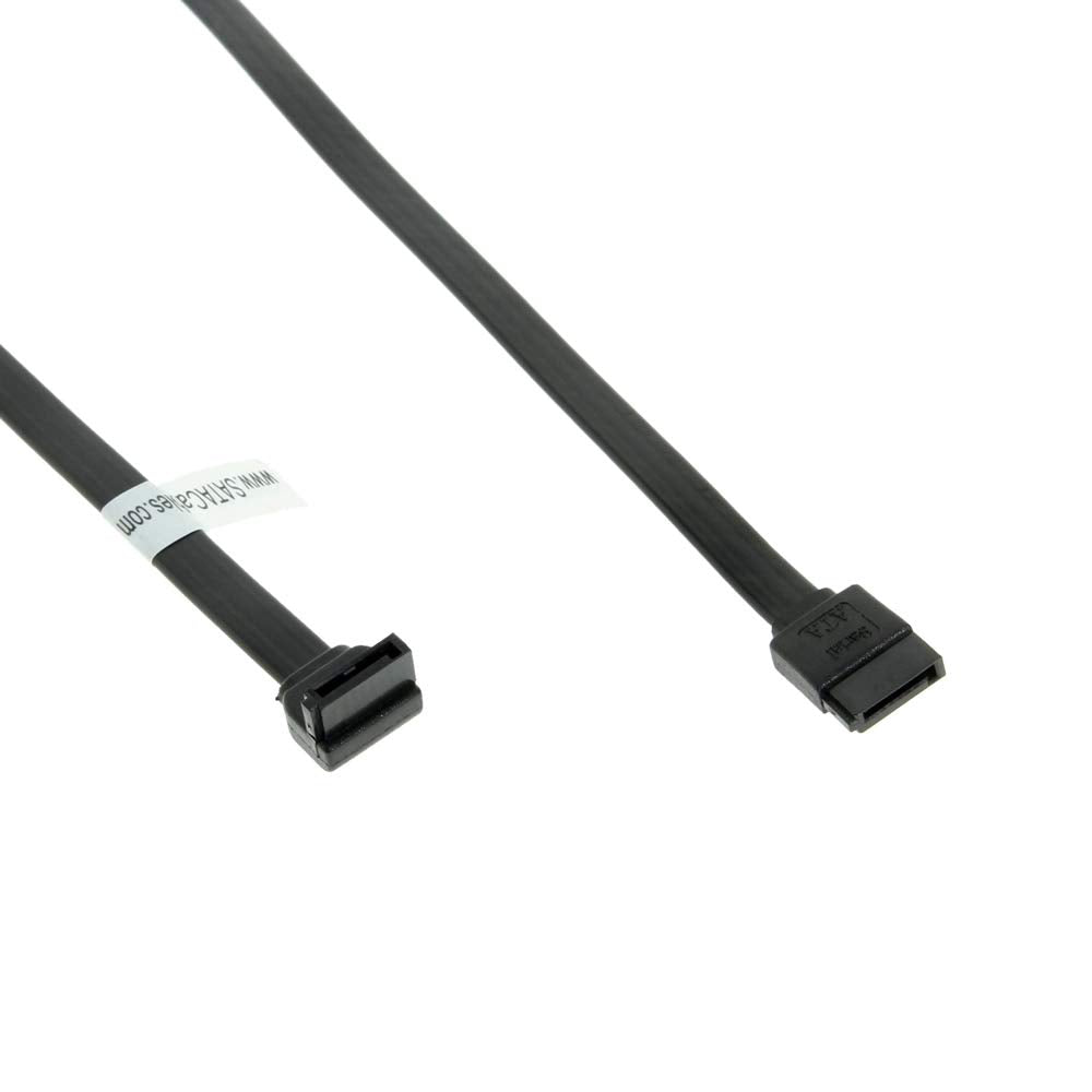 SATAGear 4 inch Black SATA Device Cable Straight to Left Angle