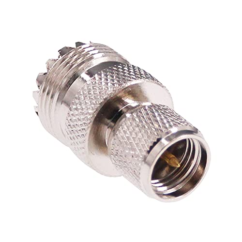 RFaha 2pcs RF coaxial Adapter Mini-UHF Male PL259 to UHF SO239 Connector(F34-2)