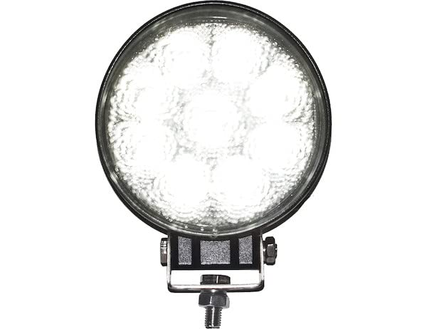 Buyers Products 1492114 4" Clear Round LED Flood Light, 9 LEDs, 1,710 Lumens, 18" Blunt Cut Lead W/Stud Mount, Work Light for Trucks, Trailers, RVs