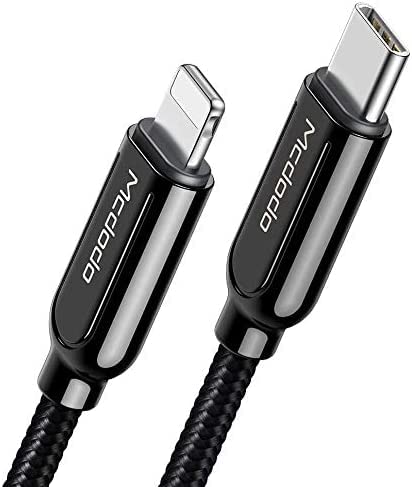 mcdodo [ Type C to Phone 11 Pro Max/11 PD Fast Charge Cord Nylon Braided Sync Charge USB Data 6FT Cable Compatible New Phone List Below (Black…