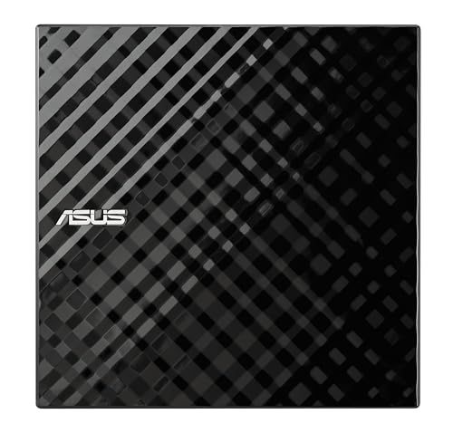 ASUS LITE Portable USB 2.0 Slim 8X DVD/Burner +/- Rewriter External Drive, Compatible with Both Mac & Windows, Black (SDRW-08D2S-U/BLK/G/AS)