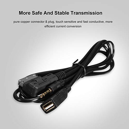 Keenso Audio AMI USB 3.5mm Aux Cable 3.5mm USB Adapter AMI MMI Audio Music Interface Cord Charger Cable for S5 Q5 Q7 A3 A4L A5 (1pc) (1 pc)
