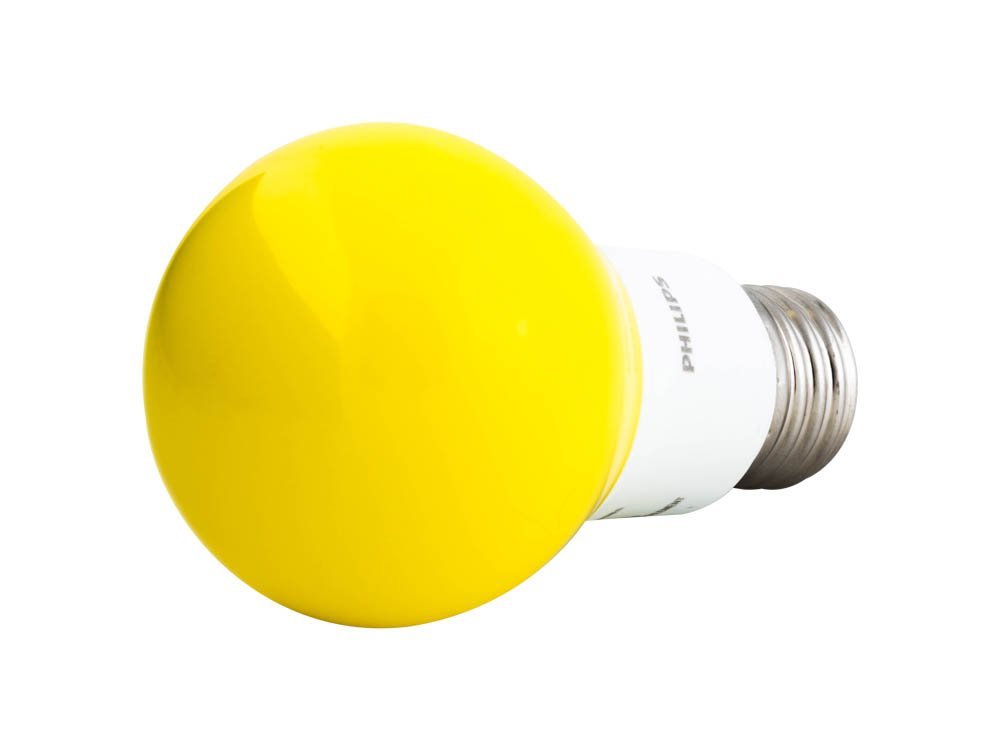 Philips 60 Watt Equivalent Yellow A19 Medium Base LED 8 Watt Equivalent Light Bulb for Insect Repellant