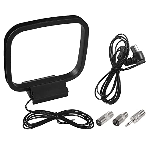 AEDIKO FM Radio Antenna 75 Ohm FM Antenna FM Coax Antenna and AM Loop Antenna with 3 Connectors for Indoor Home Stereo Receiver AV Audio Home Theater