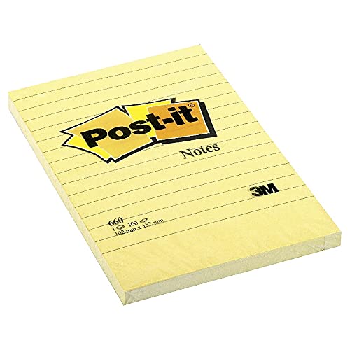 Post-it Super Sticky Lined Notes, 5 Sticky Note Pads, 4 x 6 in., School Supplies for Students, Ideal for Textbooks, Notebooks, Walls and Vertical