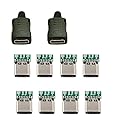 cablecc 10set DIY 4pin USB 2.0 Type C Female Socket Connector SMT Type with PC Board & Housing & 3.0mm SR