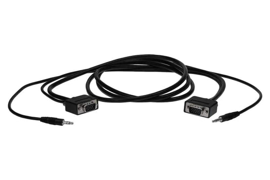 SF Cable, 10ft Ultra Slim SVGA Cable HD15 M/M Triple Shielded + 3.5mm M/M Audio