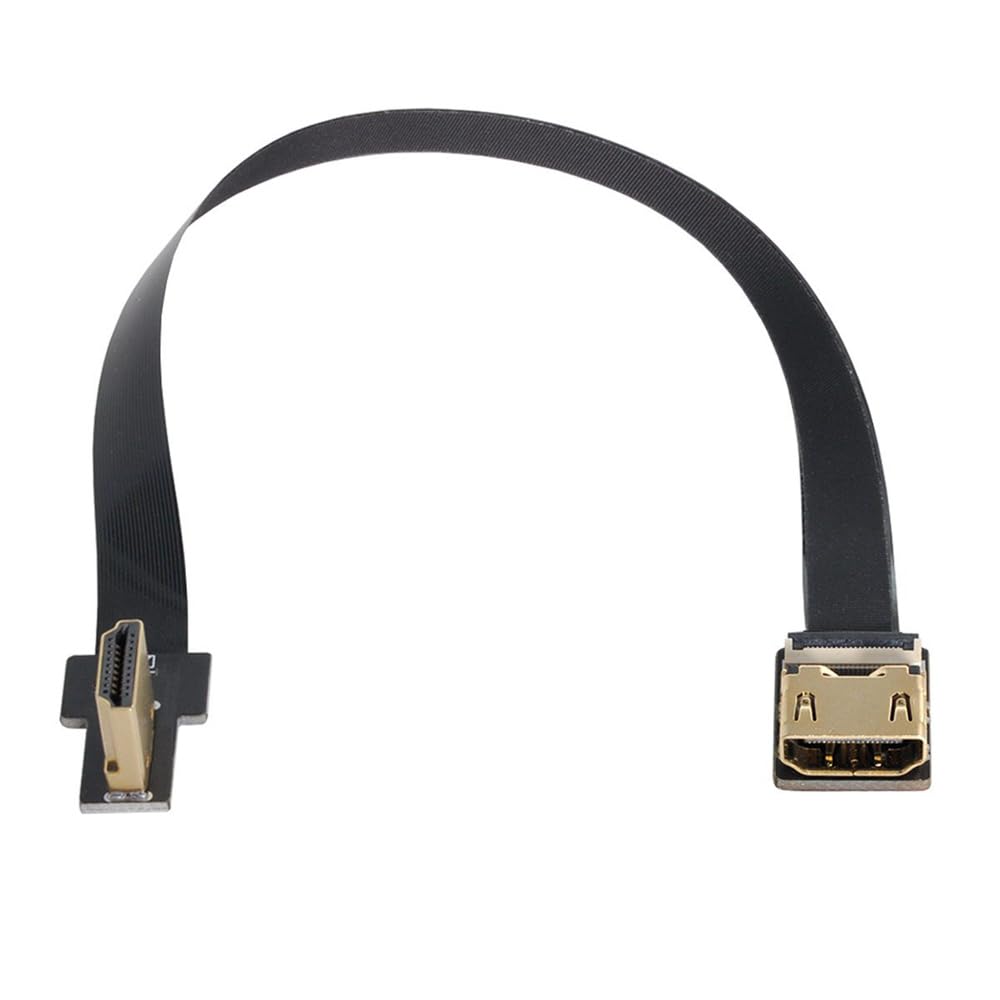xiwai CYFPV Right Angled 90 Degree HDMI Male to Female FPC Flat Cable for HDTV Multicopter Aerial Photography (0.5M)