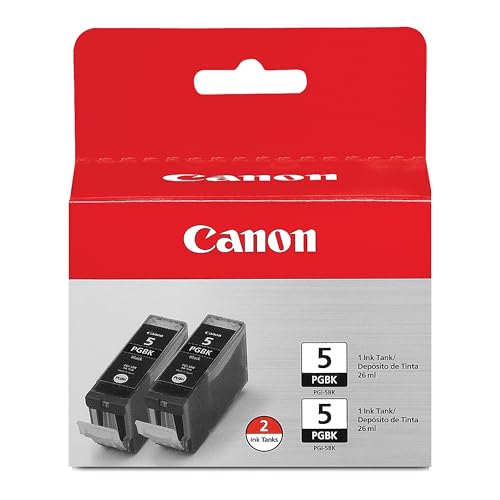 Canon PGI-5 Genuine Black Twin Pack, Compatible with iP4300, iP3500, iP3300, MP970, MP960, MP950, MP800R, MP830, MP810, MP800, MP500, MX850, MX700