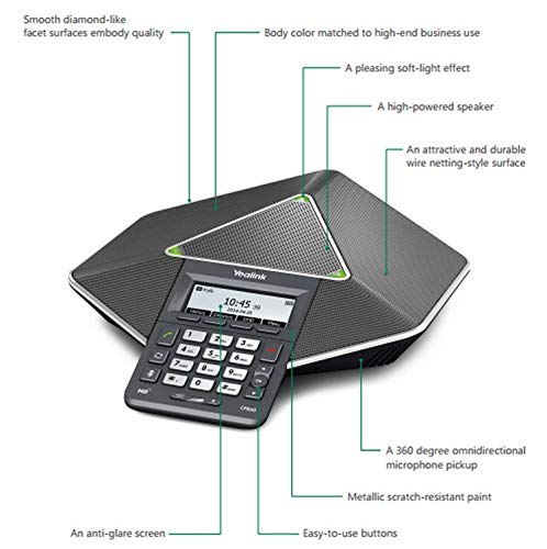 Global Teck Bundle of Yealink CPE80 Expansion Microphone for Yealink Conference Phone CP860, Microfiber Cloth Included, Single Mic Extender (1 Unit)