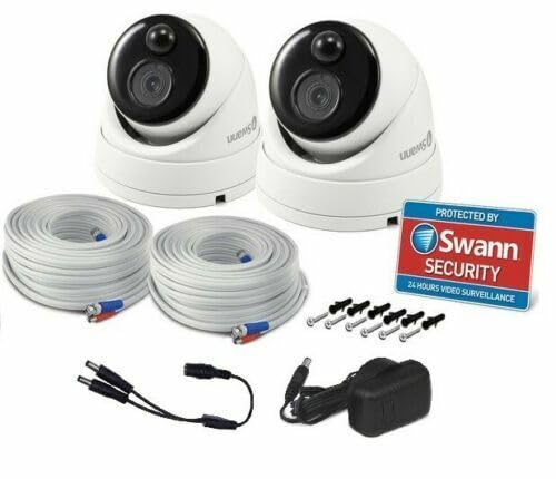 Swann PRO1080MSD 2 Park Add-On DVR Dome Security Camera System with 1080p Full HD Video, Indoor or Outdoor Design Plus True Detect Heat and Motion