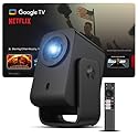TCL C1 Smart Projector 4K Support, Google TV & Netflix Officially Licensed, WIFI and Bluetooth, Auto Focus Keystone, Native 1080p, Dolby Audio, 285°