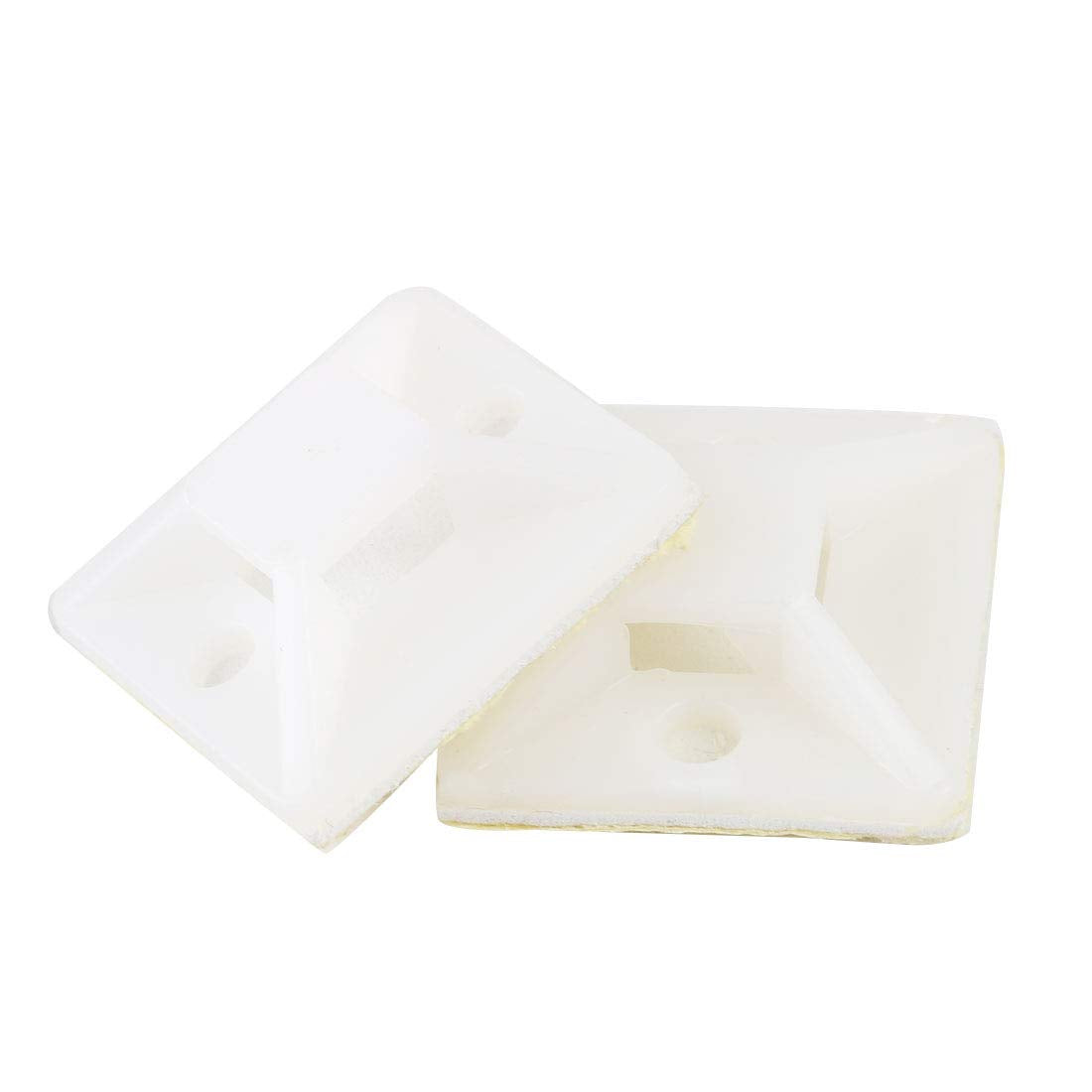 uxcell Plastic Adhesive Cable Zip Tie Mount Base 25mmx25mm Replacing Parts Self Adhesive Base 100 Pcs White