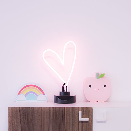 Chi-buy Real Glass Neon Sculpture Heart Neon Light Neon Sign 39cm x 21.5cm x 13.7cm Neon Lamp (Heart) (Pink)