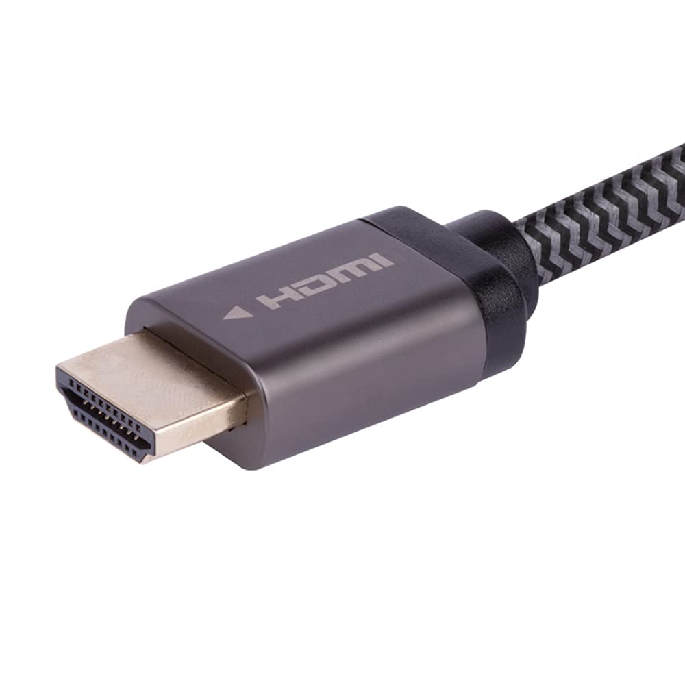 Monoprice 8K Certified Ultra High Speed HDMI Cable - Braided - HDMI 2.1, 8K@60Hz, 4K@120Hz, 48Gbps, HDR, VRR, CL2 In-Wall Rated, 6ft, Black - 5 Pack
