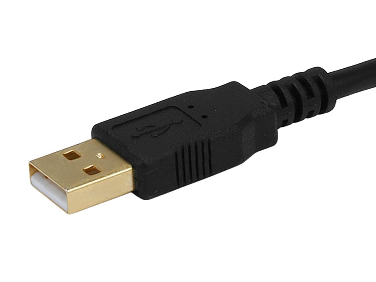 Monoprice USB-A Male to USB-B Male 2.0 Cable - 28/24AWG, Shielded, Gold Plated, 15 Feet, Black