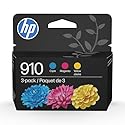 HP 910 Cyan, Magenta, Yellow Ink Cartridges (3-Pack) | Works with OfficeJet 8010, 8020 Series, OfficeJet Pro 8020, 8030 Series | Eligible for Instant
