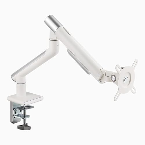 Desky Single Slim Monitor Arm - Adjustable Desk Mount with Gas Spring, VESA 75/100, 360° Rotation, Cable Management, Fits Monitors Up to 32", 19.8 lbs
