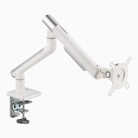 Desky Single Slim Monitor Arm - Adjustable Desk Mount with Gas Spring, VESA 75/100, 360° Rotation, Cable Management, Fits Monitors Up to 32", 19.8 lbs