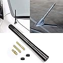 x xotic tech Real Carbon Fiber Aluminum Screw-On AM/FM Radio Antenna Mast Cover Decoration,Black,Universal Fit Most Cars (Size:4.7"/12cm)