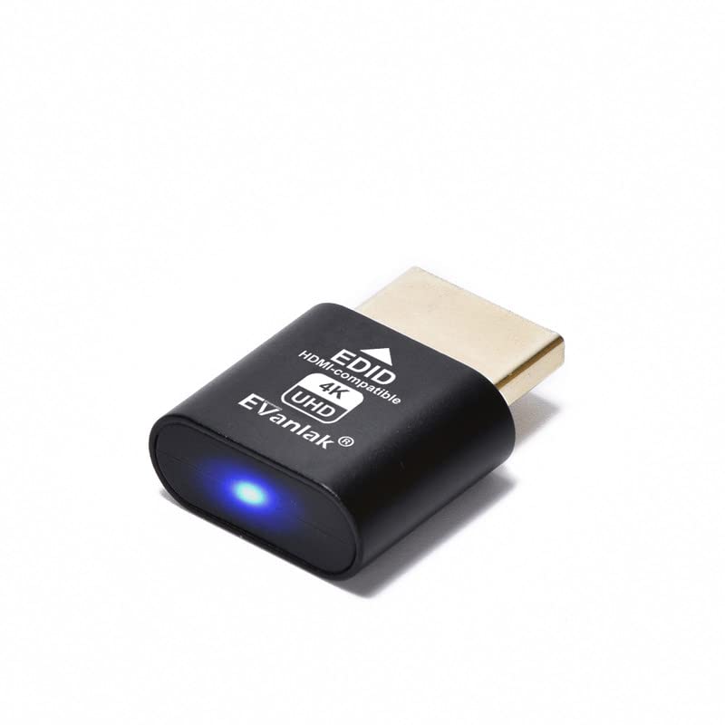 EVanlak HDMI Dummy Plug Headless Ghost Display Emulator Premium Aluminum PC?Fit Headless-3840x2160@60H New 3RD?-3Pack