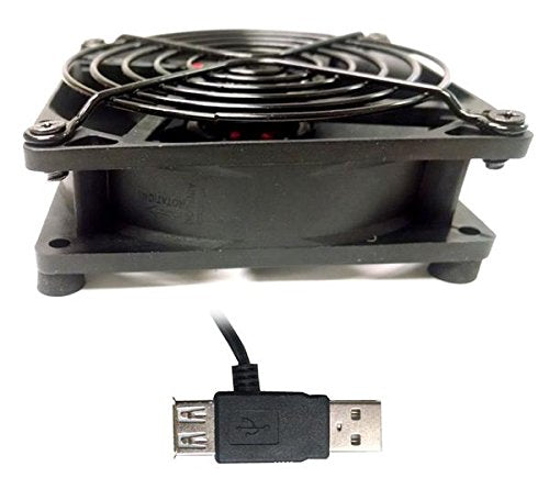 Coolerguys Single USB Fan for PlayStation, Xbox, Receivers, Roku (92mm)