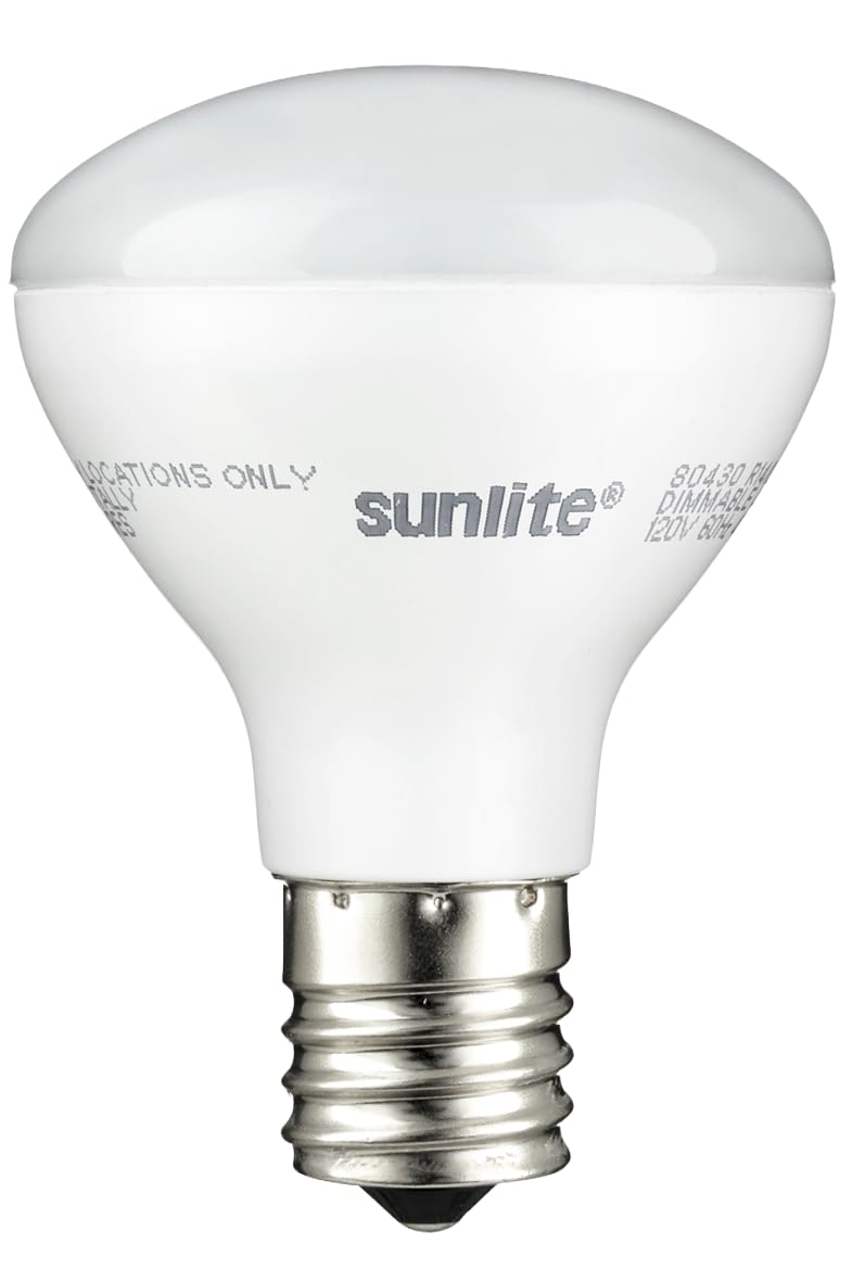 Sunlite LED R14 Mini Flood Light Bulbs, 4 Watts (25W Equivalent), 280 Lumens, Intermediate (E17) Base, Dimmable, ETL Listed, 2700K Soft White,